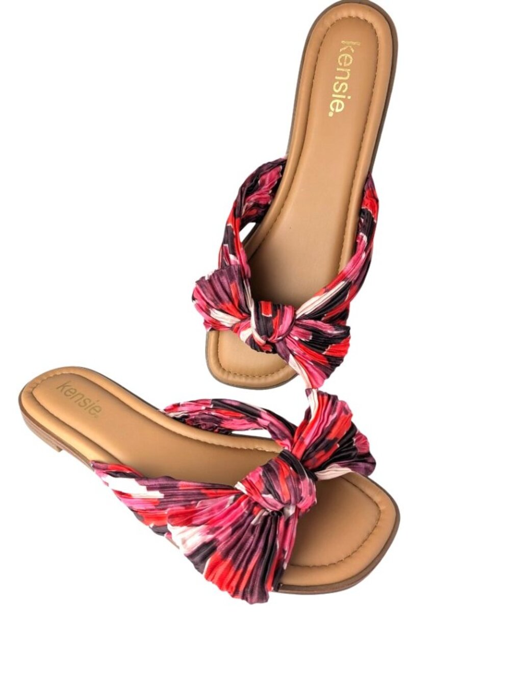 NWOB Kensie Renata 2 Tropical Print Bow Sandals 9